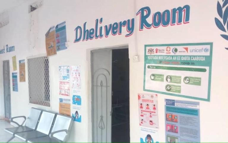 The entrance of a delivery clinic in Puntland, Somalia. Photo: SIDRA Research Institute.