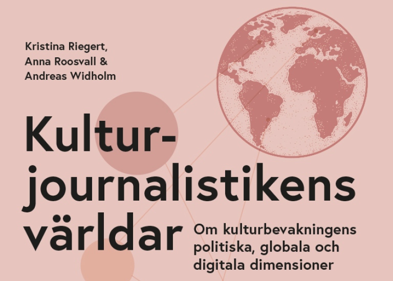 Delar av omslaget till den nya boken Kulturjournalistikens världar. Foto: Nordic Academic Press