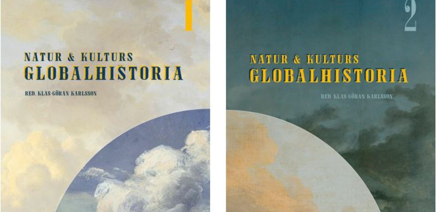 Omslag för Globalhistoria 1 och 2. 