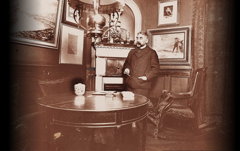 Stéphane Mallarmé i hemmet på 89 Rue de Rome i Paris (cirka 1895)