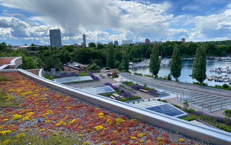 Utsikt från Albanos terrass mot Brunnsviken.