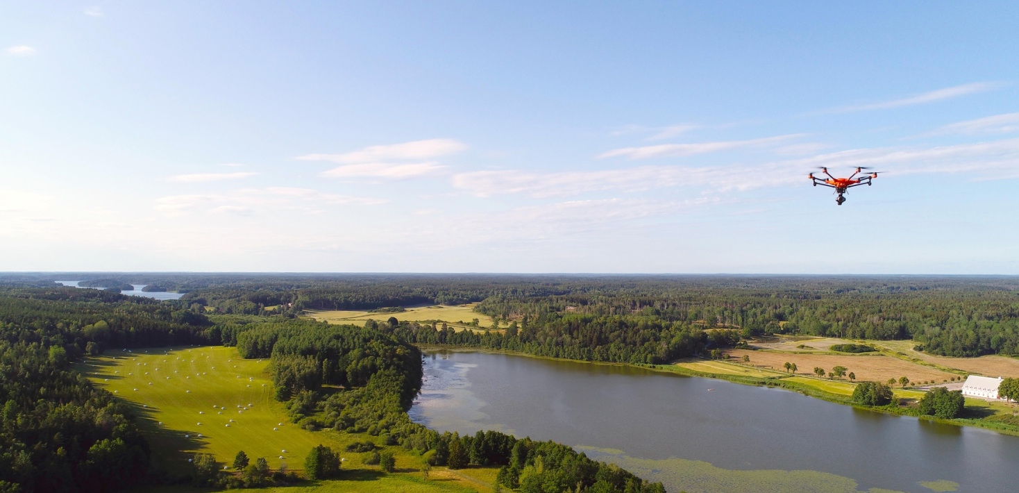 Drönare som används för att studera landskapsförändringar. Fotograf Mark Ghaly.