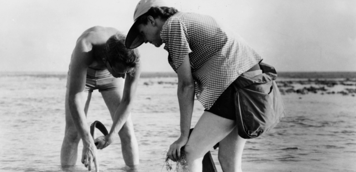 Rachel Carson and Bob Hines researching Atlantic coast 1952. Photo U.S. Fish and Wildlife Service