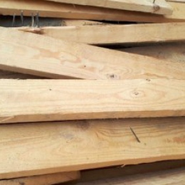 A pile o f wooden planks