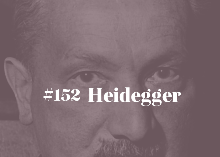 Ansiktsbild på Martin Heidegger. Han är en man i 60-årsåldern, grått hår och mustasch