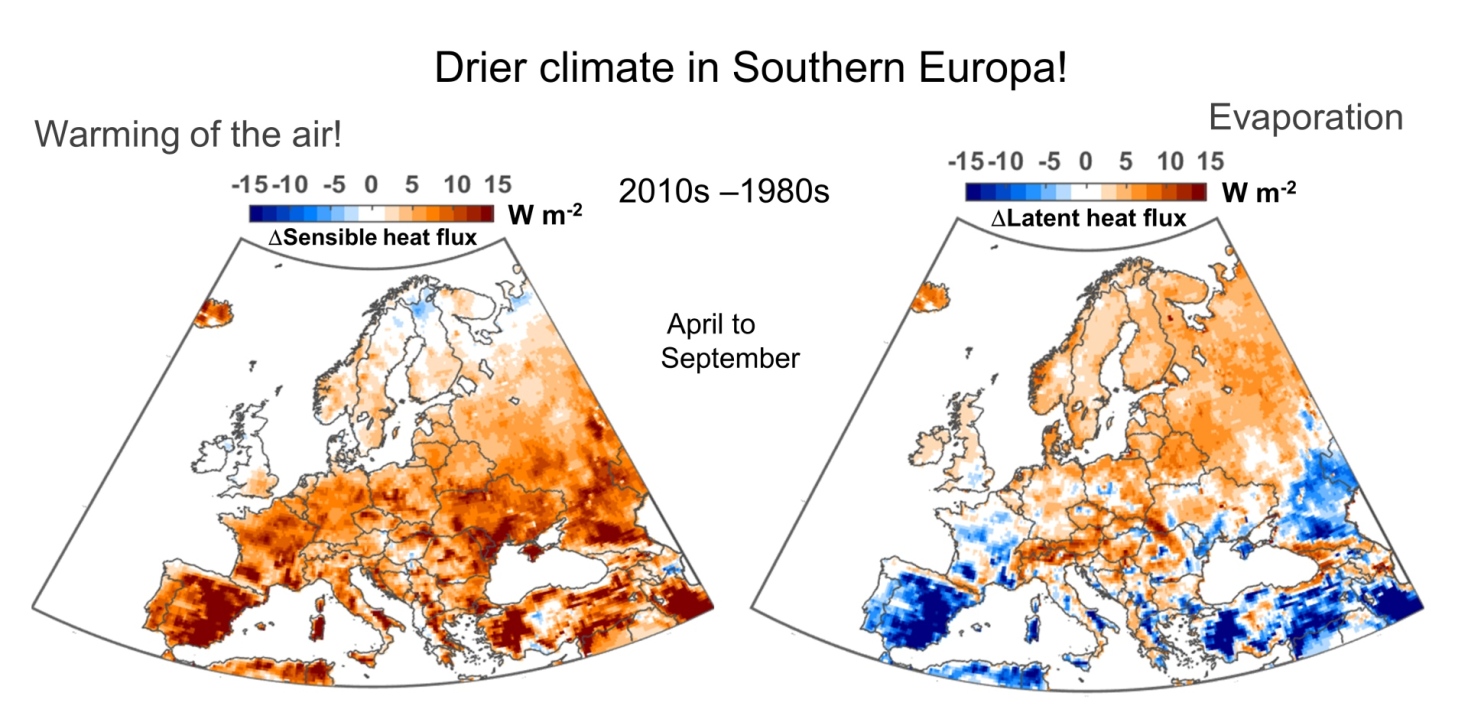 Figure showing increase in drier climate in Southern Europe