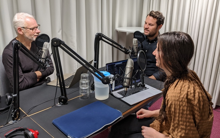 Lekander, Nilsson och Tamm i studion.