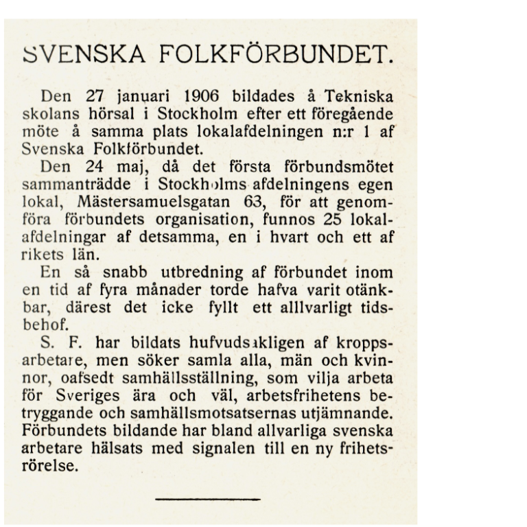 Svenska folkförbundets årsmöte 1906, ur veckotidningen Hvar 8 dag, 1905-06:38, runeberg.org