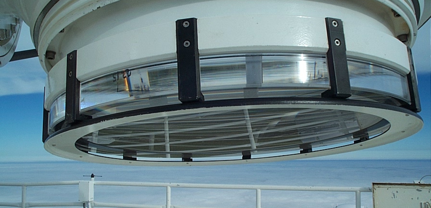 The one meter lens of the telescope.