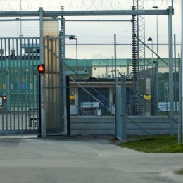 Prison gates in Kumla, Sweden.