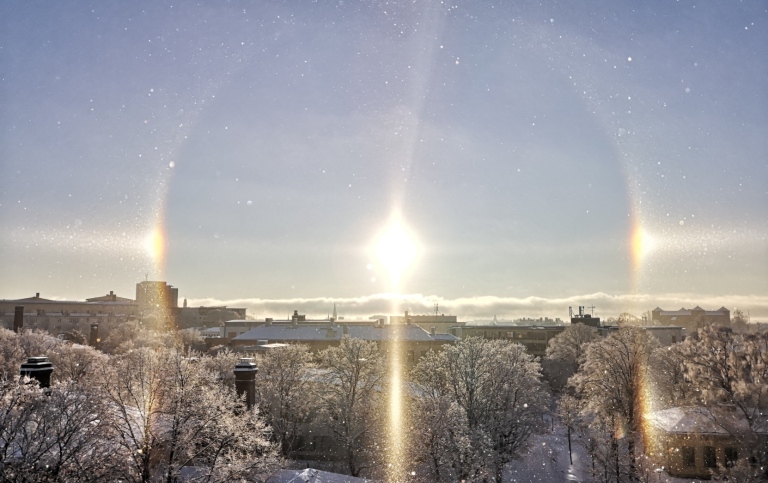 A halo appeared over Stockholm in December 2022. Photo: Richard Thomas