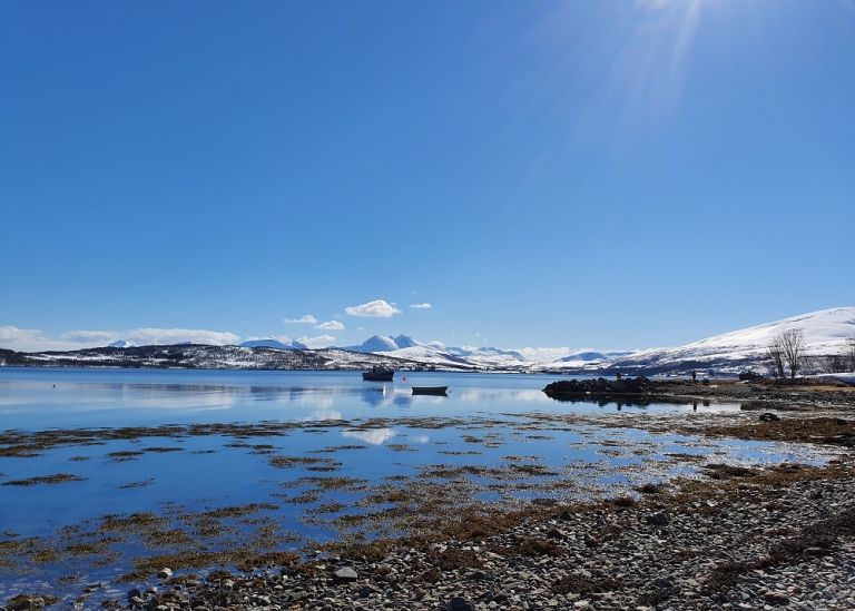 Hav och berg i Tromsö.