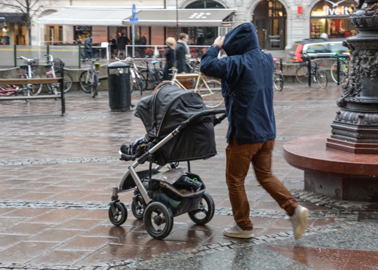 Dad with a stroller