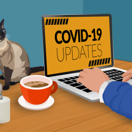 Telework during the COVID-19 pandemic. Illustration by thedarknut from Pixabay.