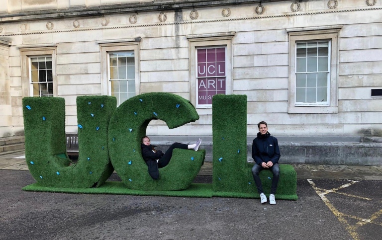 Wilma Svedlund and David Stuhrman on a visit to UCL