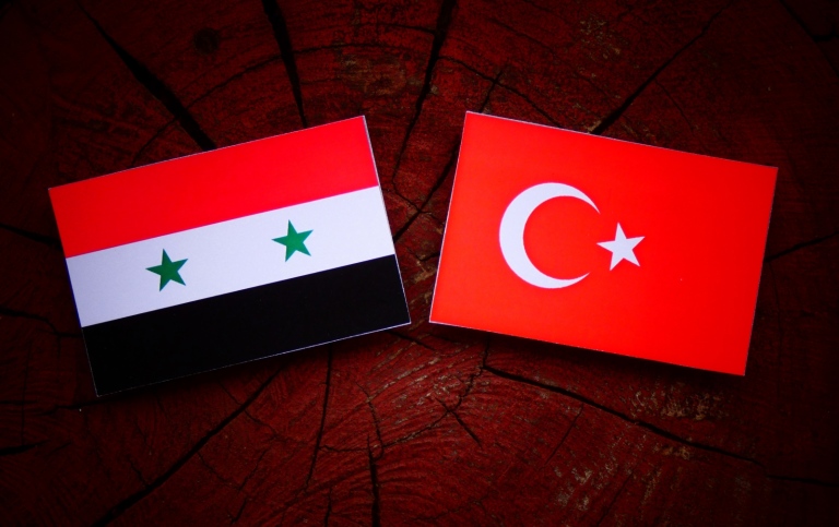 Flaggor Syrien och Turkiet