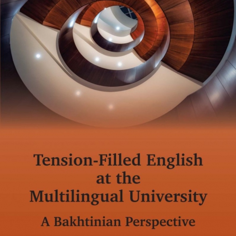 Detail of the cover of Tension-Filled English at the Multilingual University
