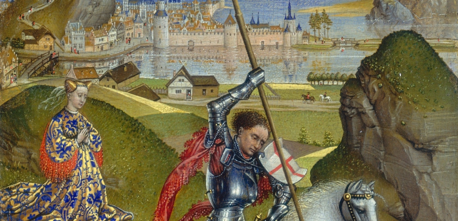 Målning av Sankt Göran och draken