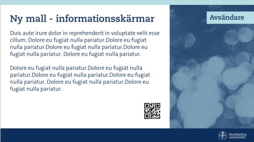 Mall till SU:s informationsskärmar