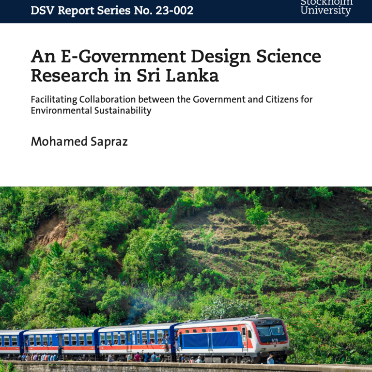Cover of Mohamed Sapraz’s PhD thesis (DSV, Stockholm University, 2023).