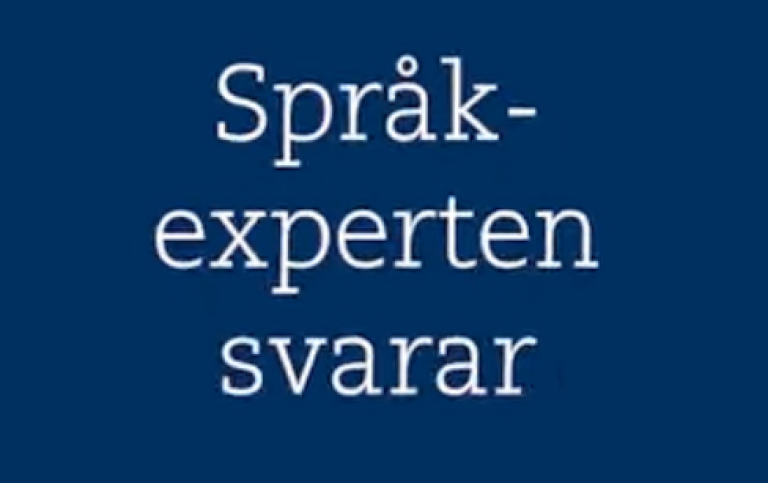 Språkexperten svarar