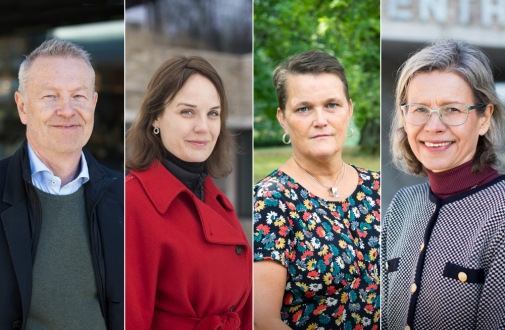 Porträttbilder på Henrik Cederquist, Jessika van der Sluijs, Yvonne Svanström och Elisabeth Wåghäll