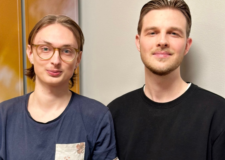 Reportrarna Felix Wilow och Jonathan Aronsson Fält. Foto: Mathilda Nilsson © 2023