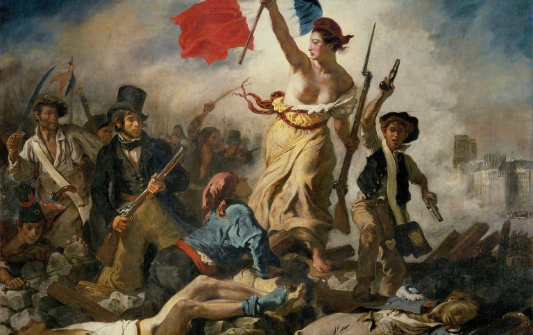 Romantic history painting. Commemorates the French Revolution of 1830 (28July Revolution) 1830