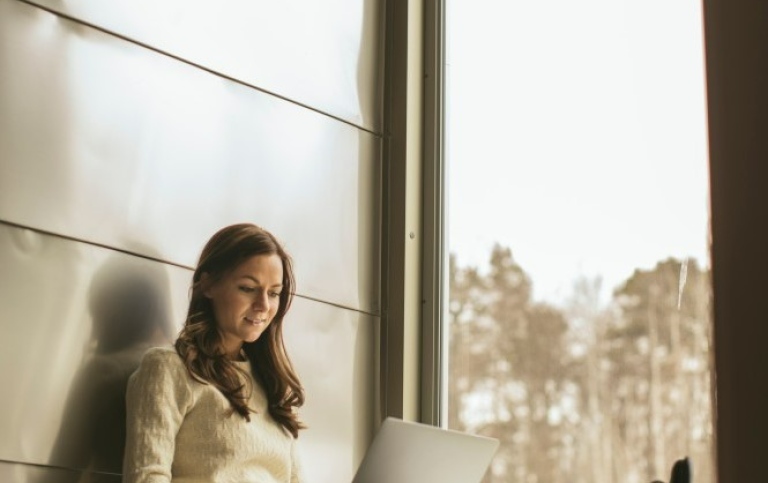 Girl with laptop