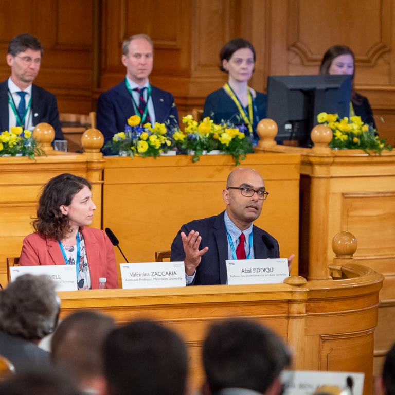 Professor Afzal Siddiqui i paneldiskussion om energi och hållbarhet i Sveriges riksdag.s 