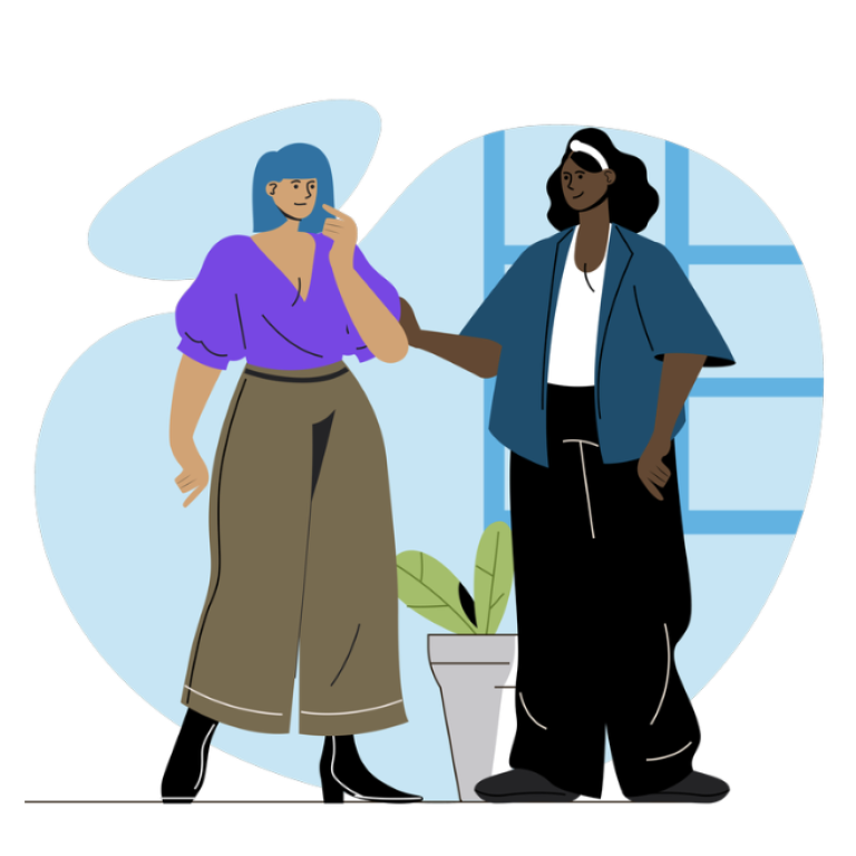 Illustration visar två människor