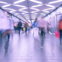 Genre photo: Blurred photo of people in movement.