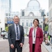 Dan Andrée and Sanna Sjöblom outside Stockholm Trio's office in Brussels near the European Parliamen