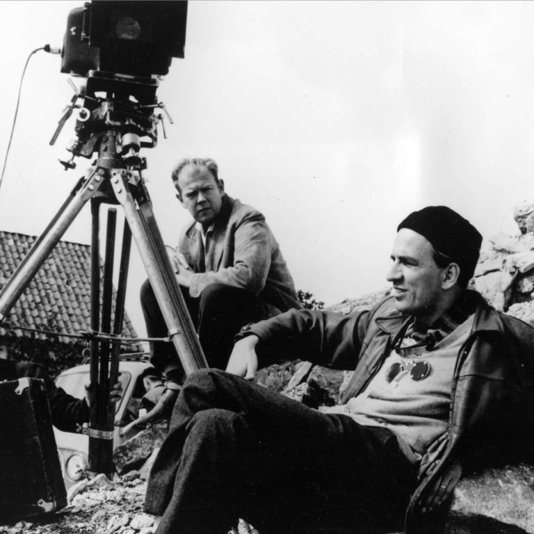 Ingmar Bergman och filmfotografen Sven Nykvist 
