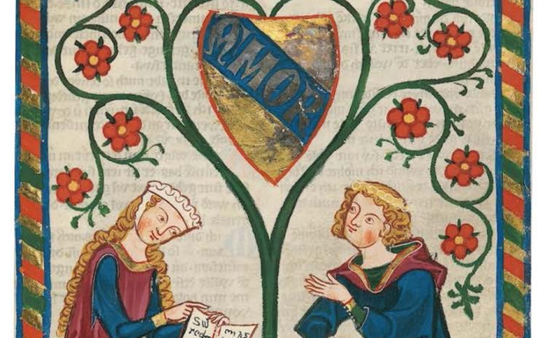  Illumination ur Codex Manesse (Zürich ca 1300–1340). Universitätsbibliothek Heidelberg (Cod. Pal. g