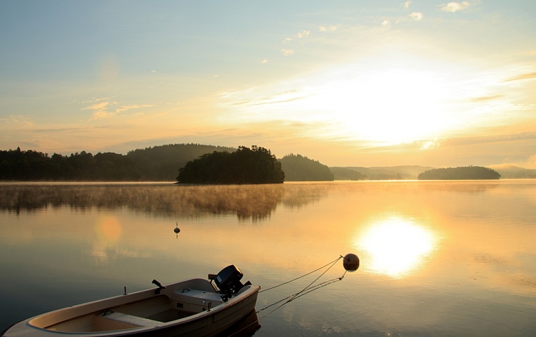 sunrise over a lake