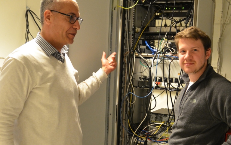 Professor Mohamed Bourenanne and PhD student Thomas Daugey. Photo: Gunilla Häggström