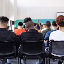 Students sitting in a classroom