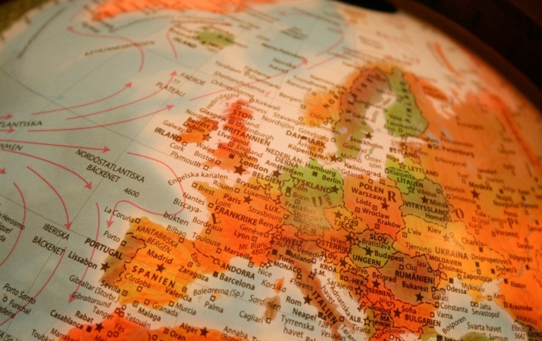 Map over Europe