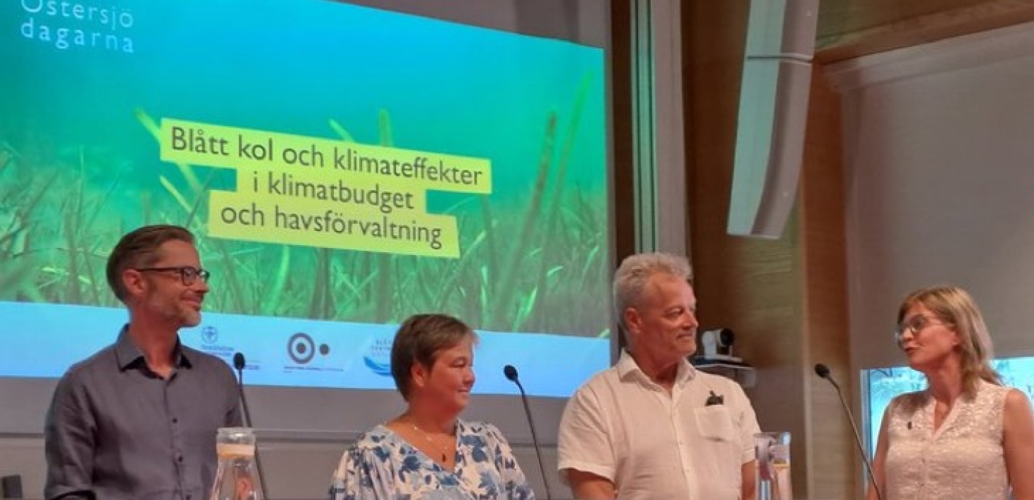 Paneldeltagarna under Blått kol-seminariet. Foto: Östersjöcentrum