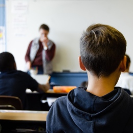 Boy sitting in a classroom