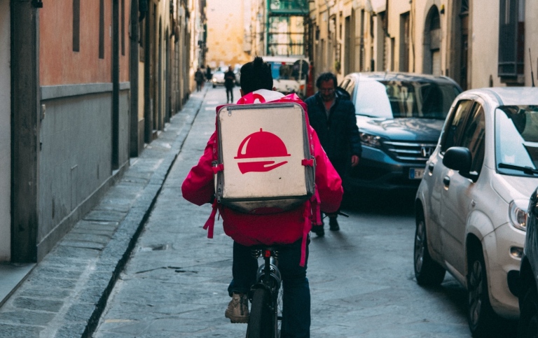 a Foodora delivery man