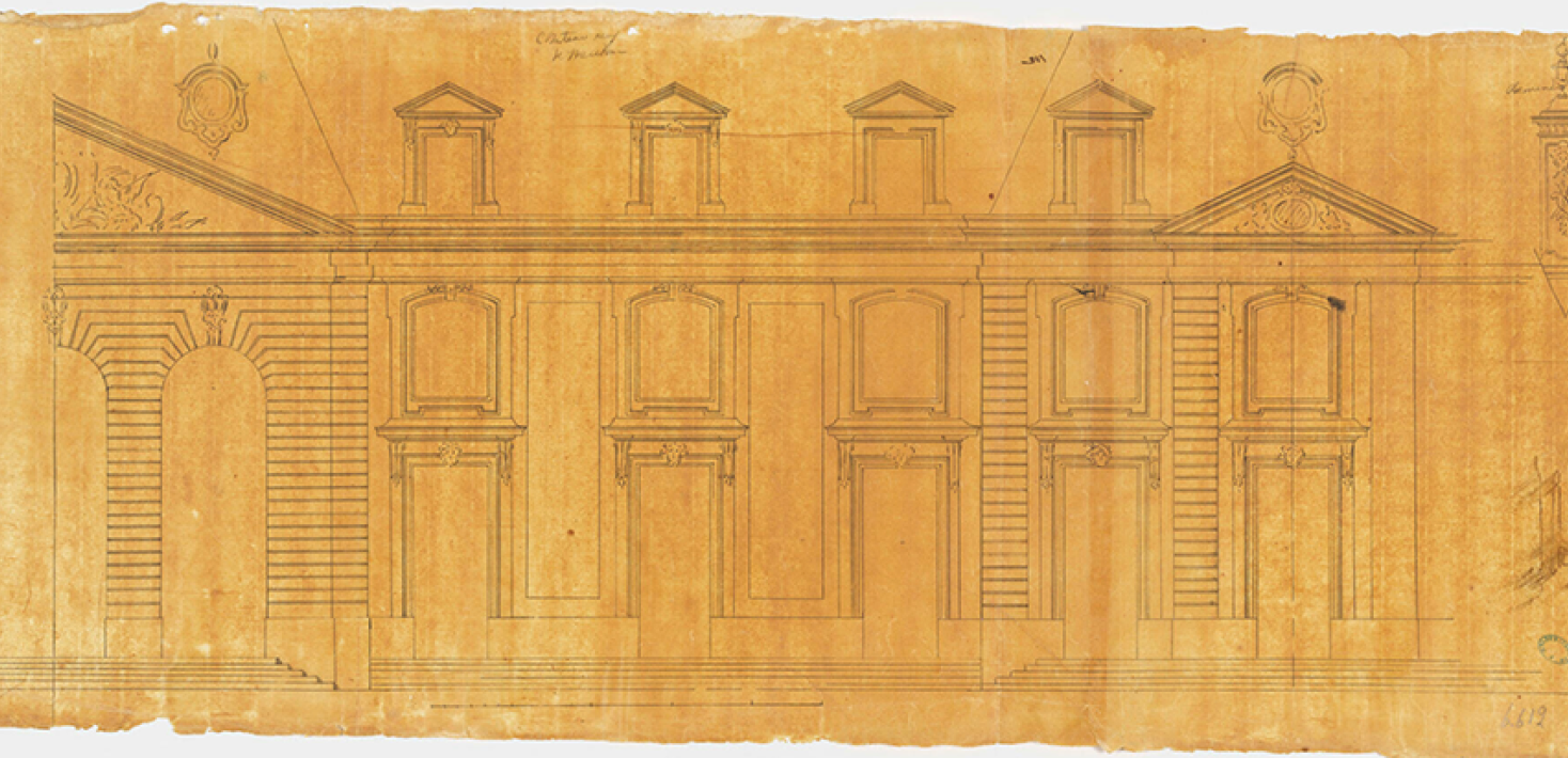 Skiss på arkitektur, exteriör, 1700-tal