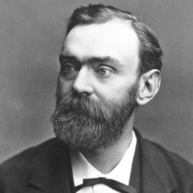 Porträttfotografi av Alfred Nobel