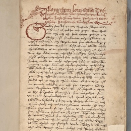 Handwritten document from the first half of the 16th Century.