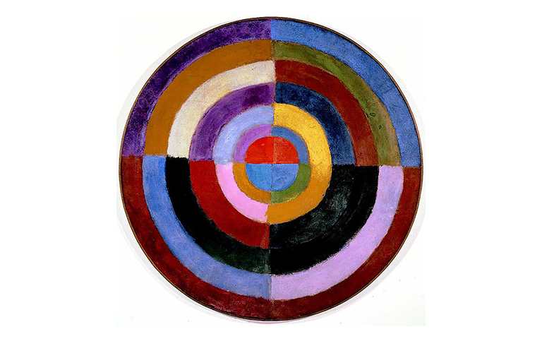 Robert Delaunay, 1912-1913 Konstverk föreställande cirklar i olika färger i varandra som bildar en gemensam