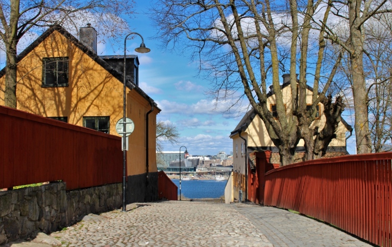 Streetview in the southern part of central Stockholm.