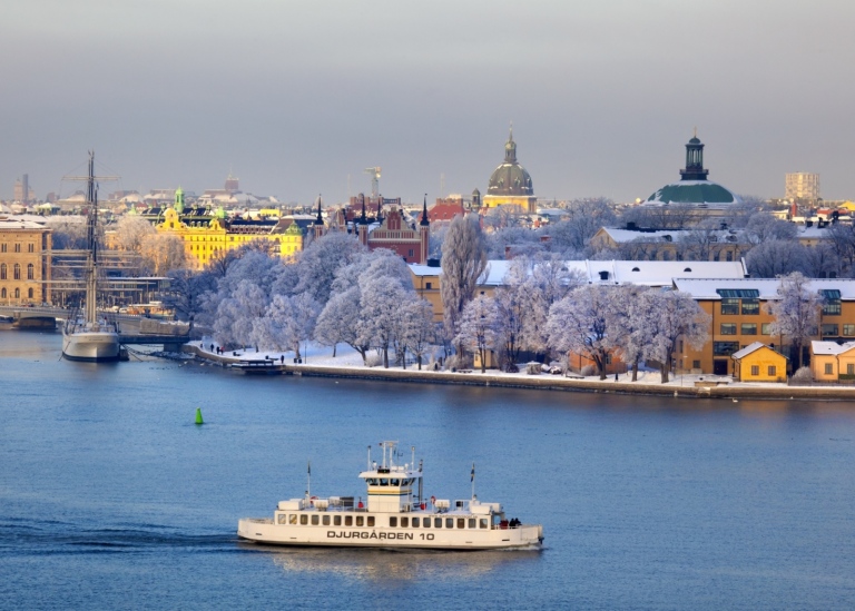 Skeppsholmen in Stockholm during winter.