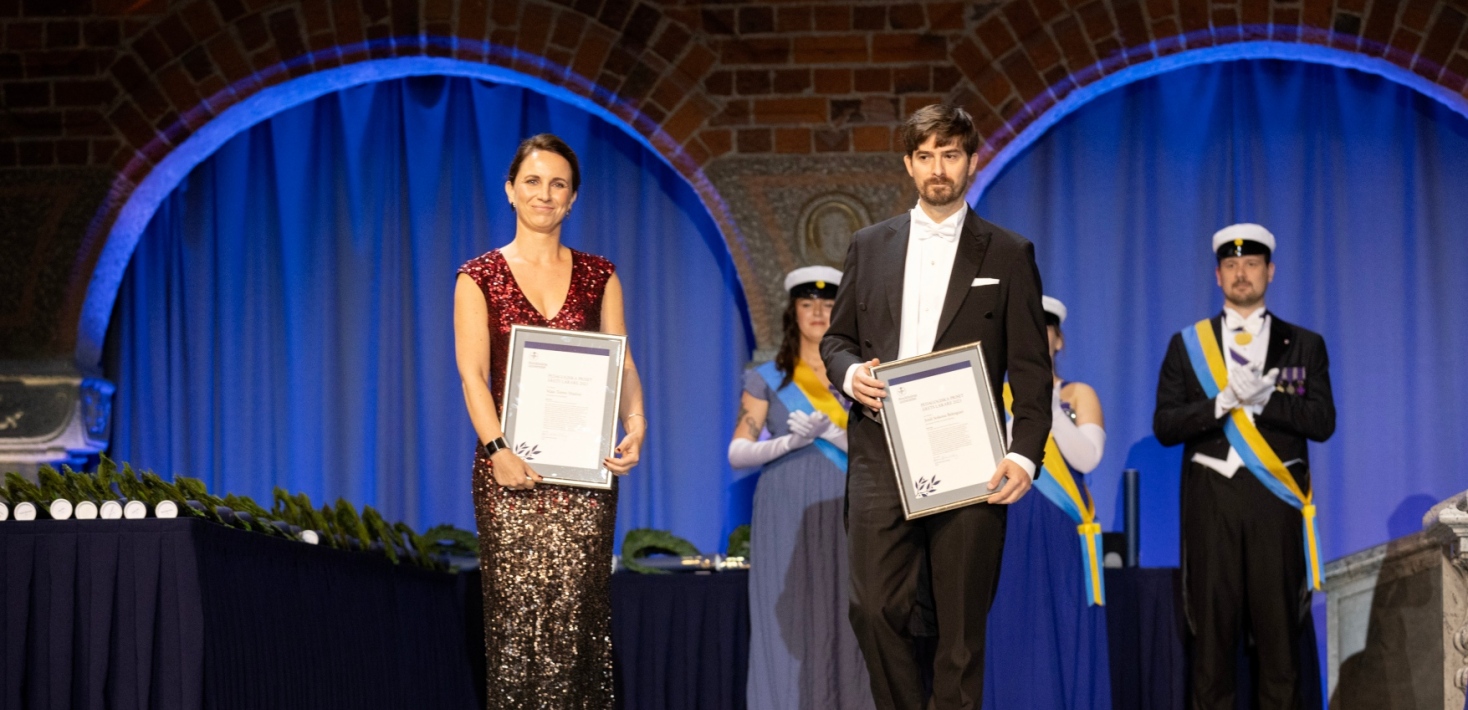 Academic ceremoni in the Stockholm City Hall 2023: Maja Torres Madzar and Jordi Solsona Belenguer