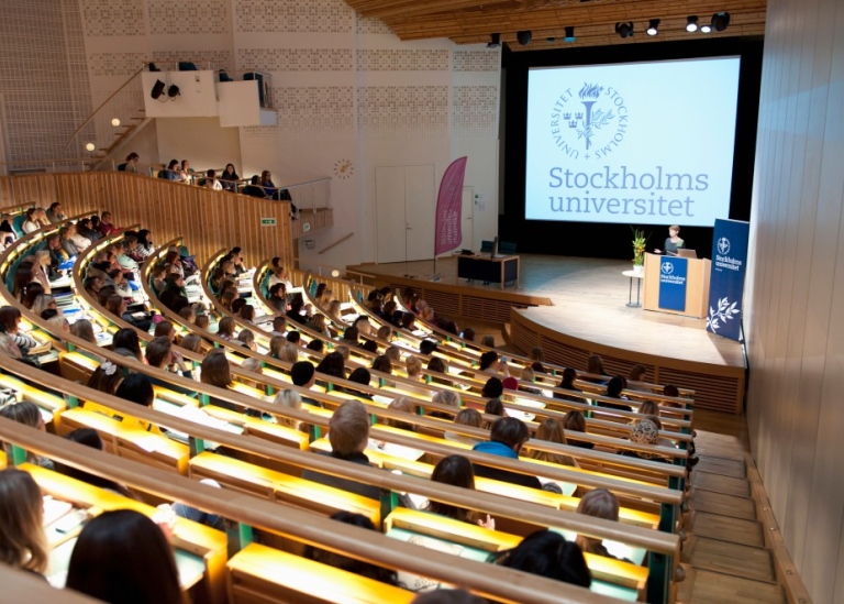 Bild på undervisningssal på Stockholms universitet